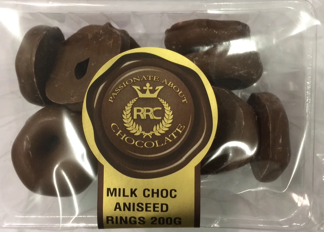 Sweetas954 RRC Milk Choc Aniseed Rings Rocky Road Chocolate Co. 3 Sweetas954 RRC Milk Choc Aniseed Rings Rocky Road Chocolate Co.